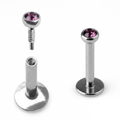 16G 2mm Internal Jeweled Labret (10 Pack) [L0J2]