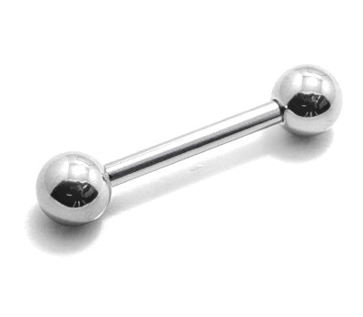 14G Plain Straight Barbell (5mm Ball) - 10 Pack [BB]
