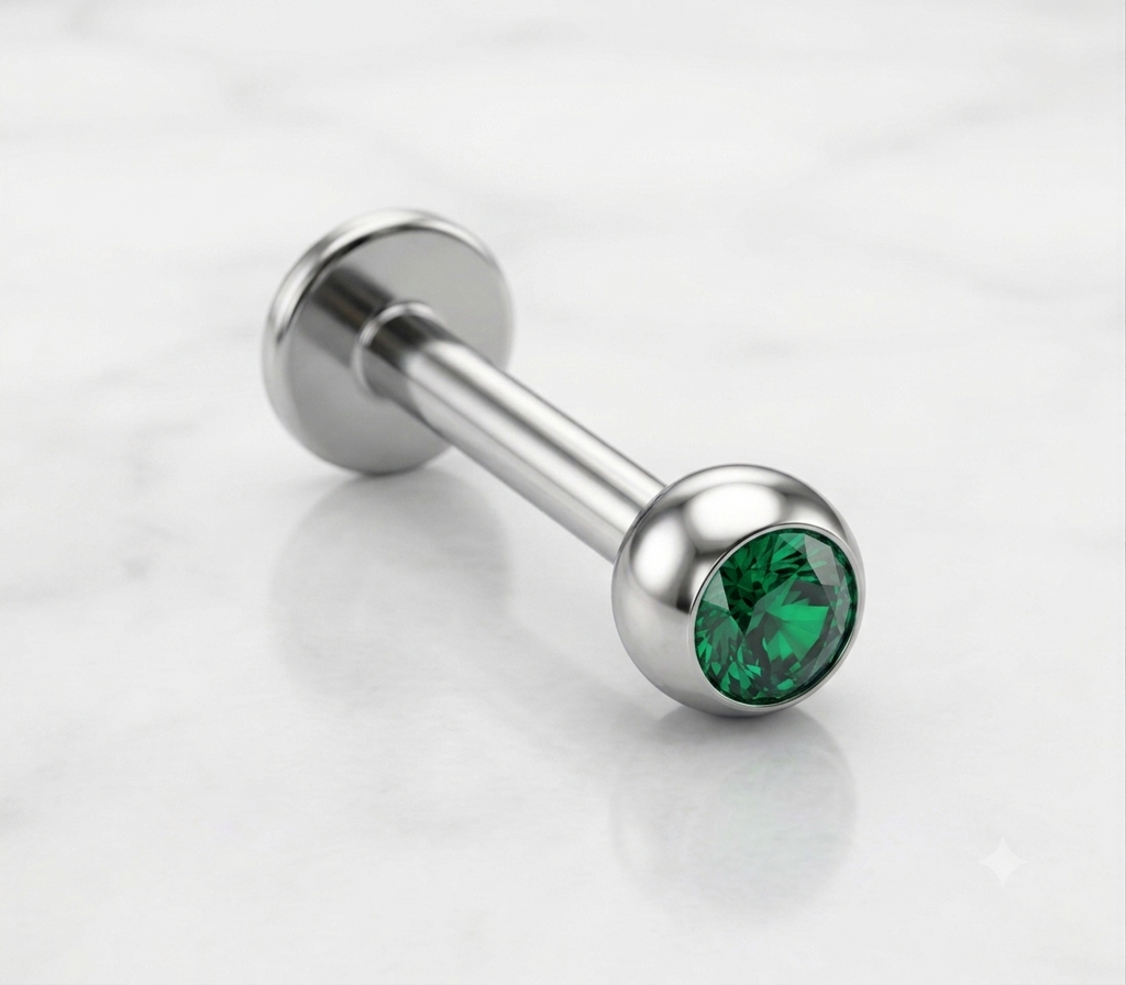 16G 3mm Jeweled Labret - 10 Pack [L0J3]