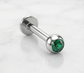 16G 3mm Jeweled Labret - 10 Pack [L0J3]