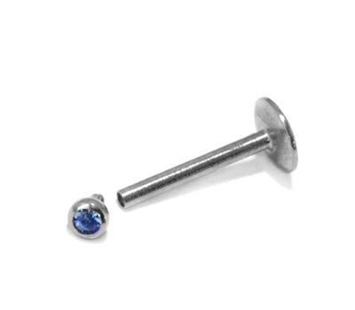 16G 2mm Internal Jeweled Labret (10 Pack) [L0J2]