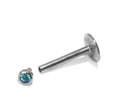 16G 2mm Internal Jeweled Labret (10 Pack) [L0J2]